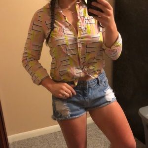 J. Crew retro button up